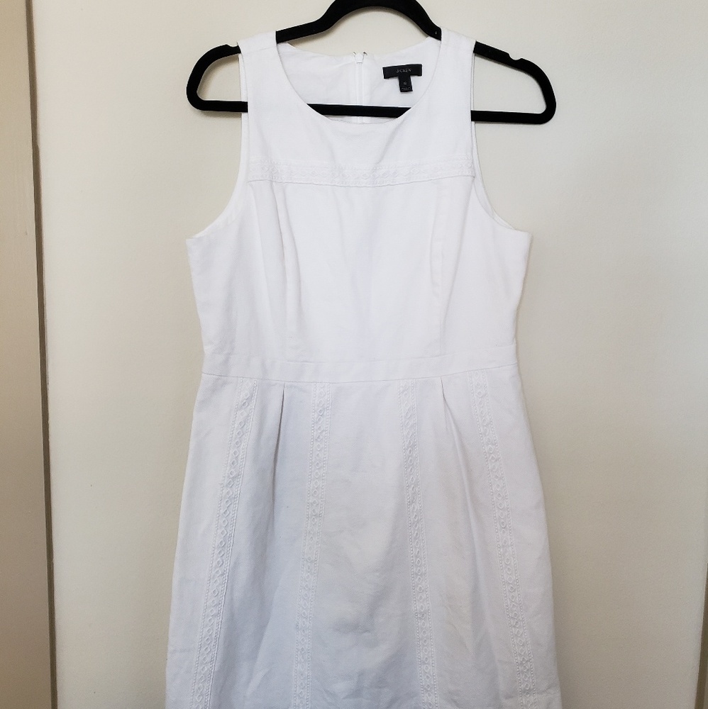 J. CREW White Cotton Pique Dress